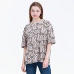 Gray Pattern Street Look T.Shirt For Women Image