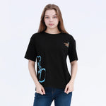 Black Printed Street Look T.Shirt For Women Image