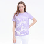 Purple Printed Street Look T.Shirt For Women Image