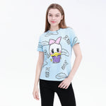 Blue Printed Street Look T.Shirt For Women Image