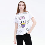 White Printed Street Look T.Shirt For Women Image
