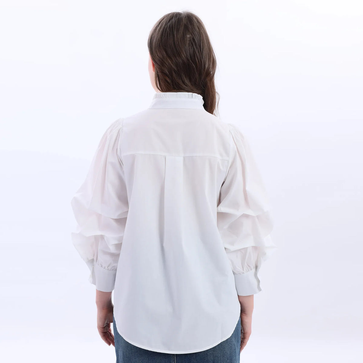 Puff Sleeve Classic Shirt For Women