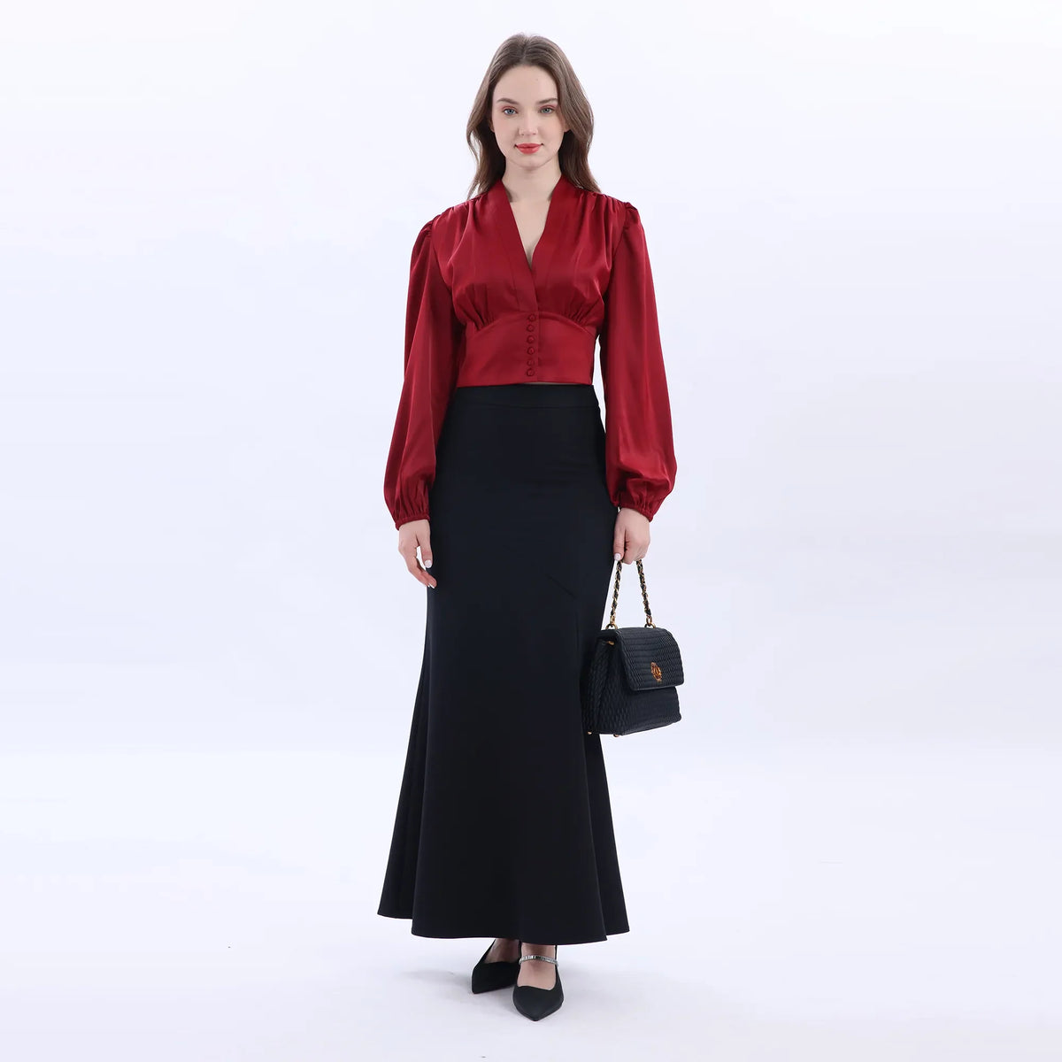 Elegant Satin Blouse For Women Image