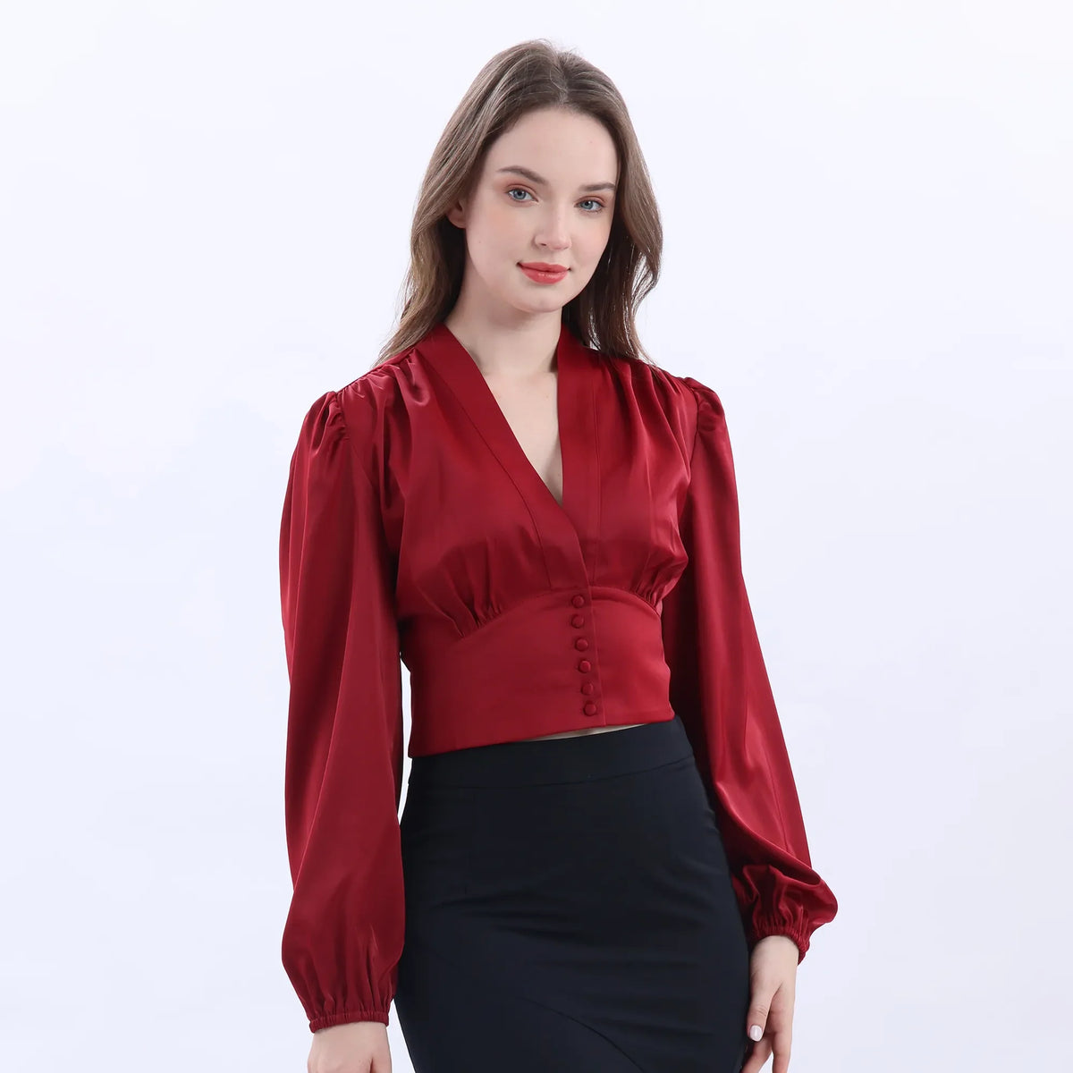 Elegant Satin Blouse For Women Image