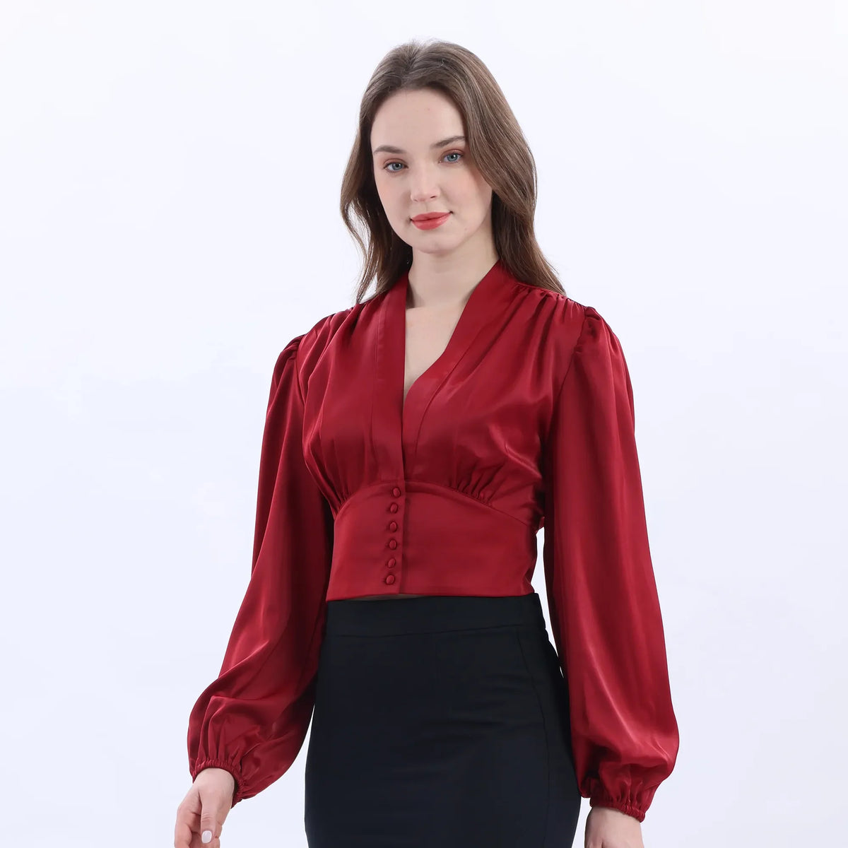 Elegant Satin Blouse For Women Image