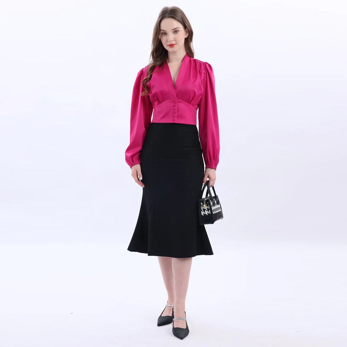 Elegant Satin Blouse For Women Image