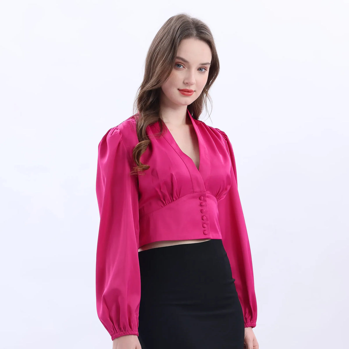 Elegant Satin Blouse For Women Image