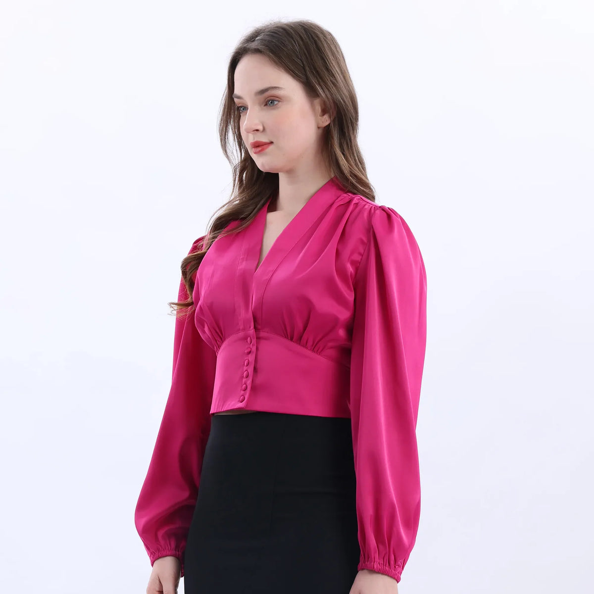 Elegant Satin Blouse For Women Image