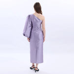 Satin Purple Evening Dress For Women Image