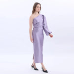 Satin Purple Evening Dress For Women Image
