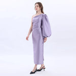 Satin Purple Evening Dress For Women Image