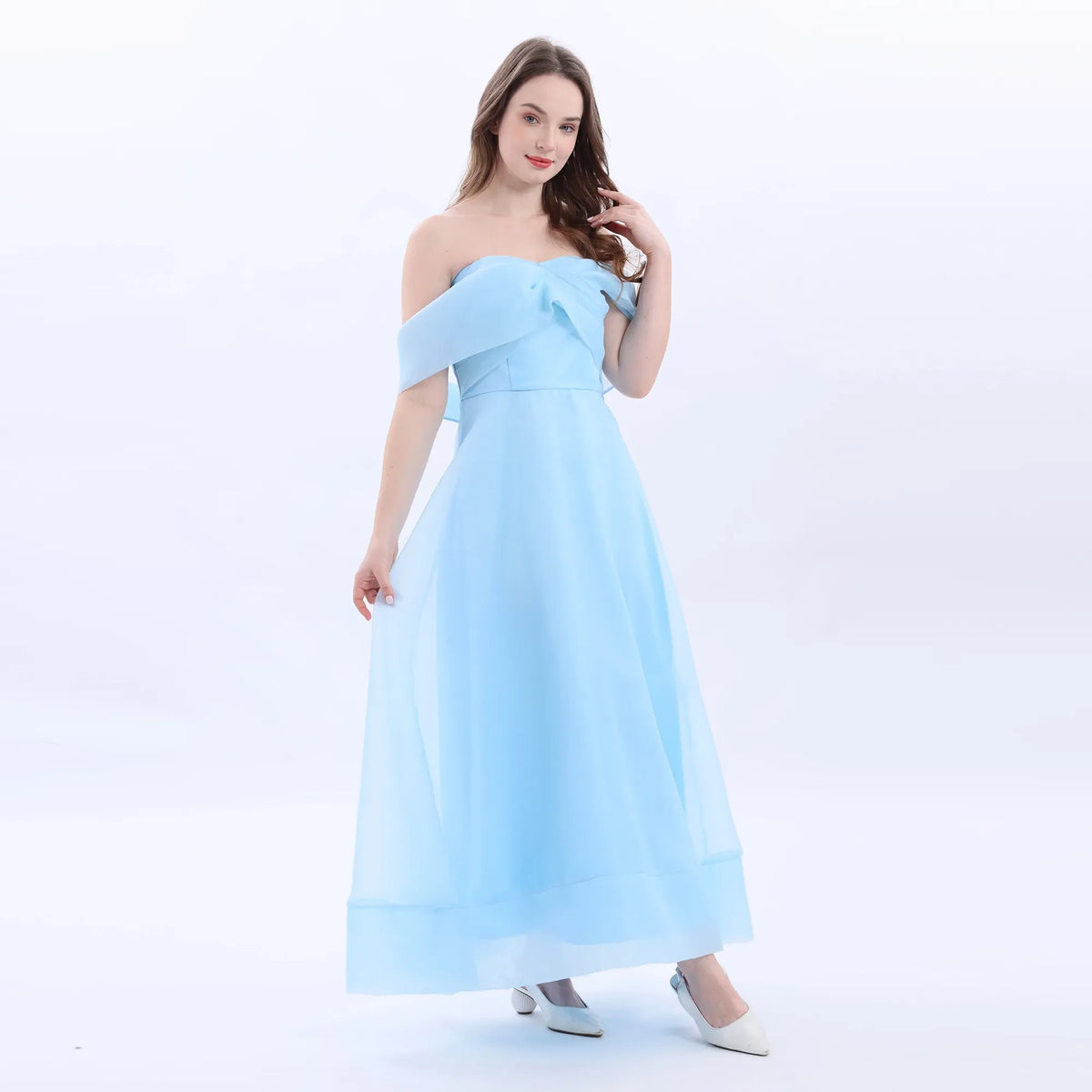 Sky Blue Evening Dress For Women