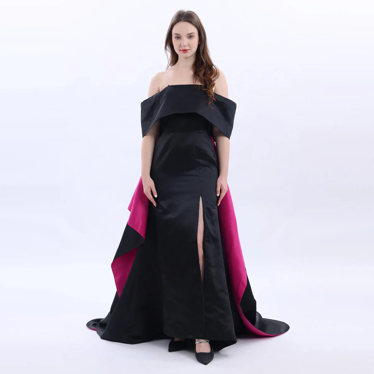 Color-Blocked Evening Dress For Women