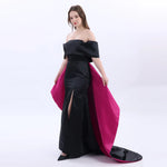 Color-Blocked Evening Dress For Women Image
