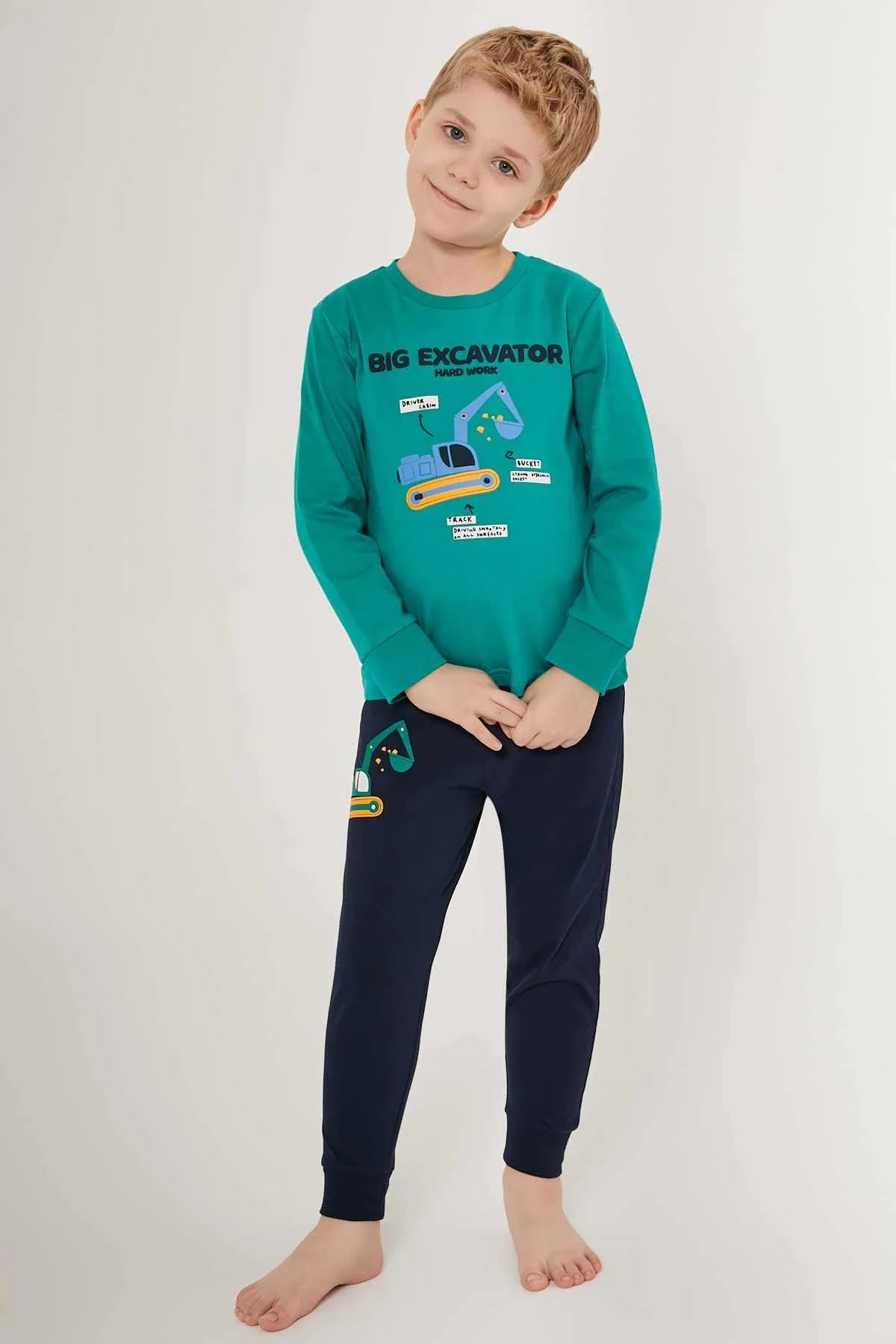 Big Excavator Pajama Set For Boys