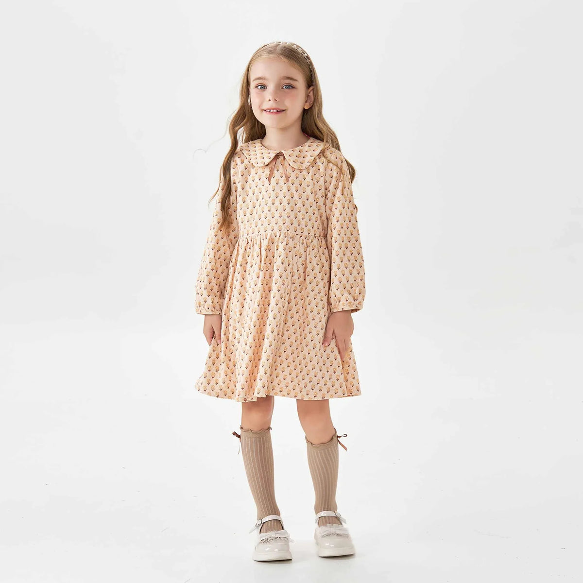 Fashion Dress For Girls 90 | 24M Coffee Flower 90 | 24M,52,61,32,59 Image