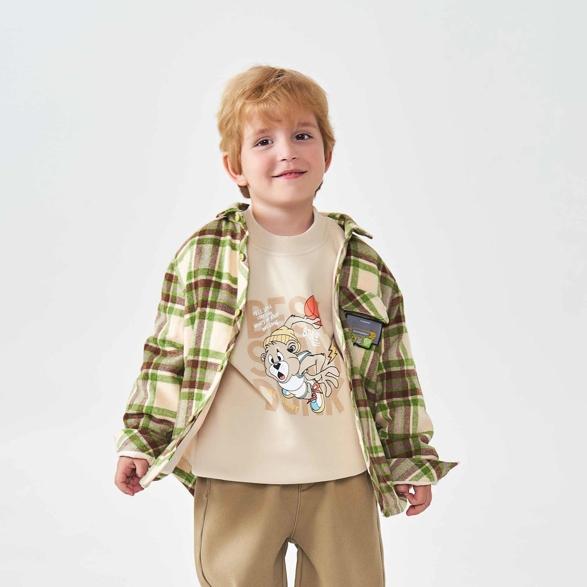 checked fashion jacket for boys image