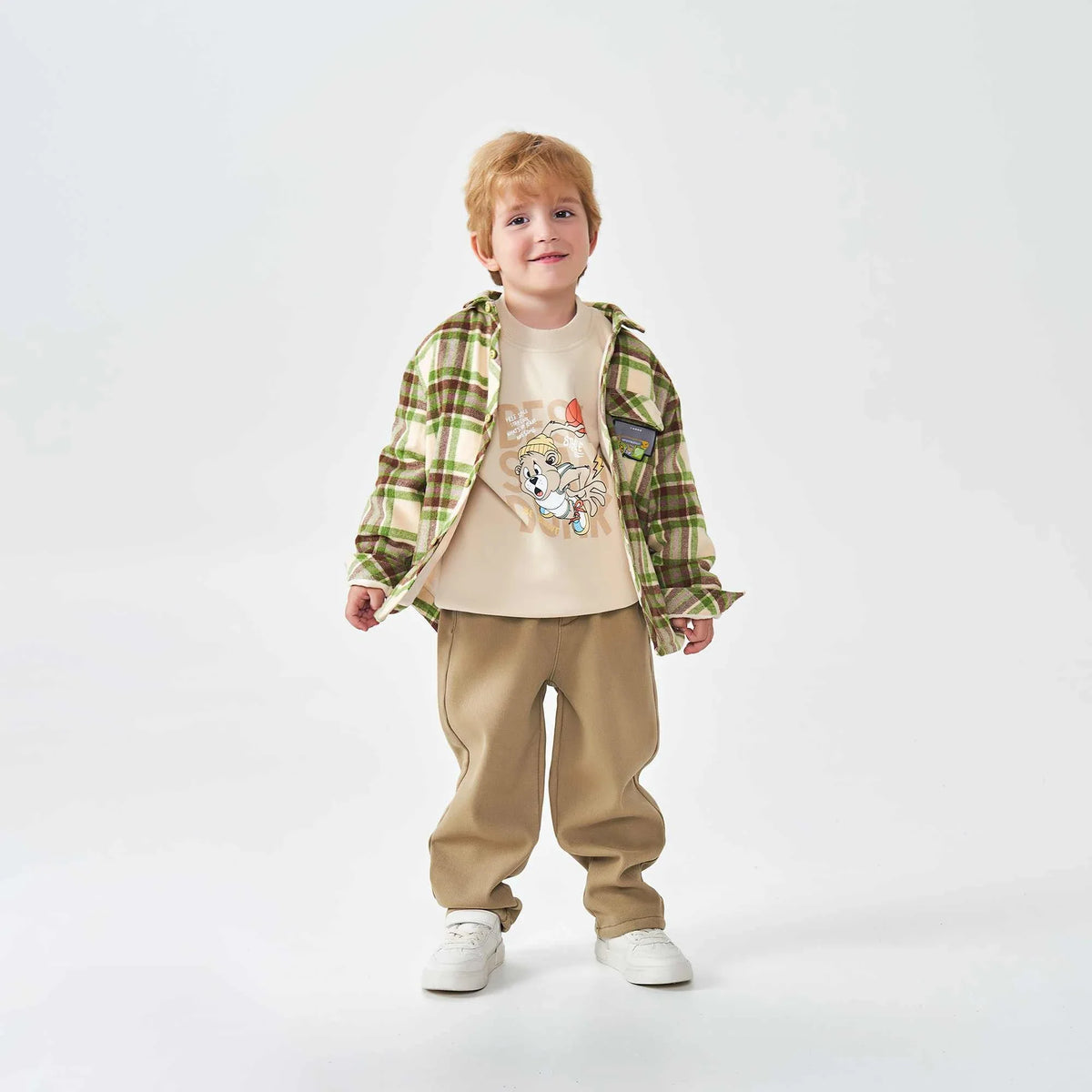 checked fashion jacket for boys image