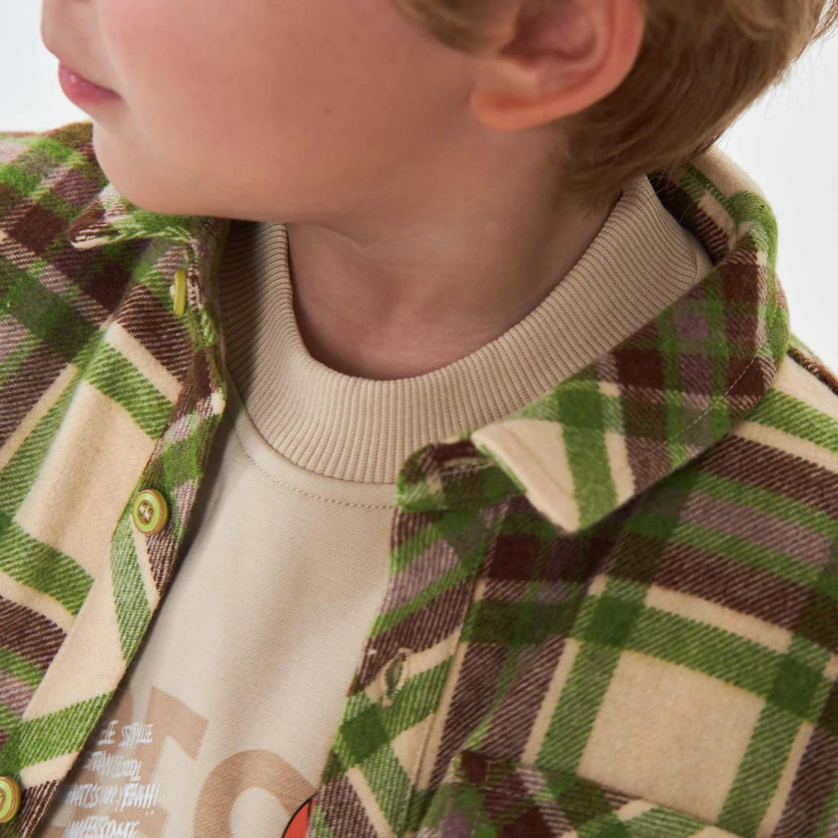 checked fashion jacket for boys image