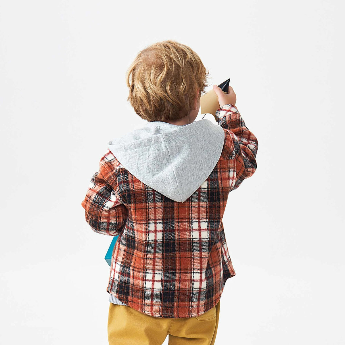 checked fashion jacket for boys image