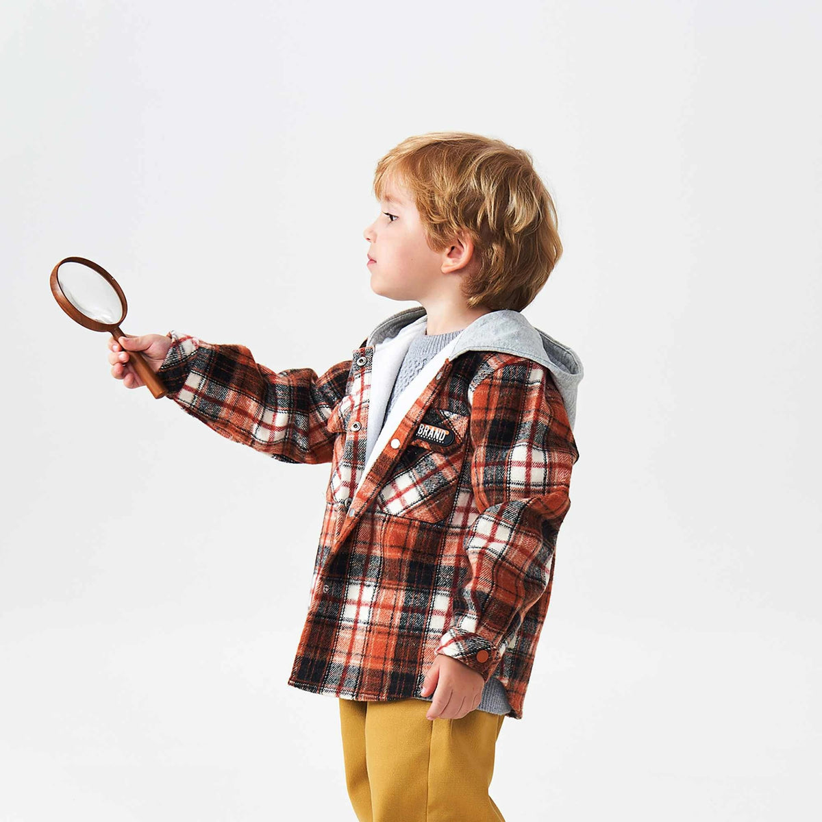 checked fashion jacket for boys image