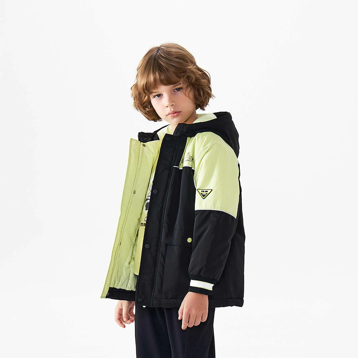 color blocked fashion jacket for boys image