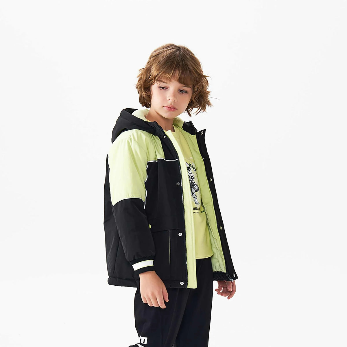 color blocked fashion jacket for boys image