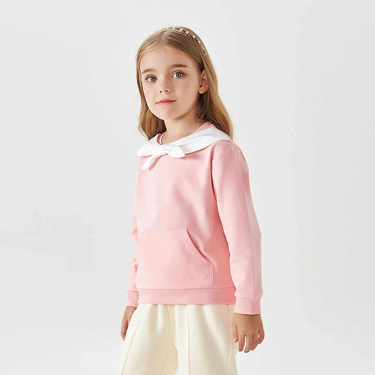 Color-Blocked Fashion Pullover For Girls