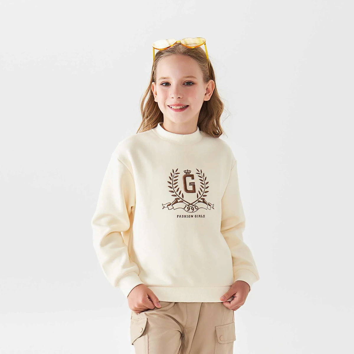 embroidery fashion pullover for girls image