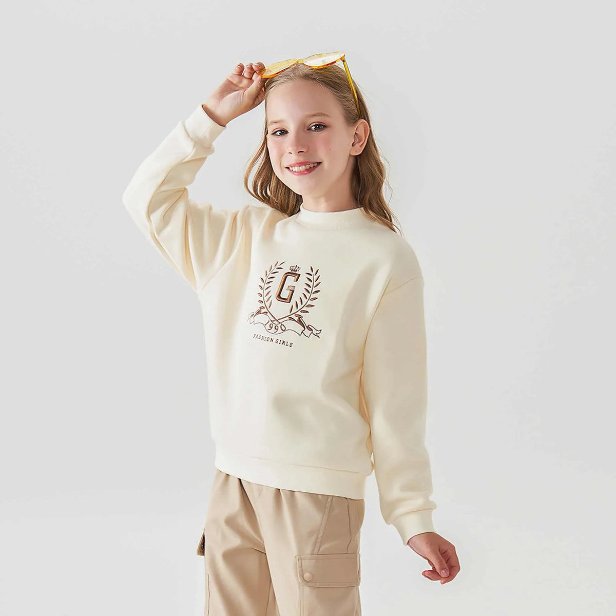 embroidery fashion pullover for girls image