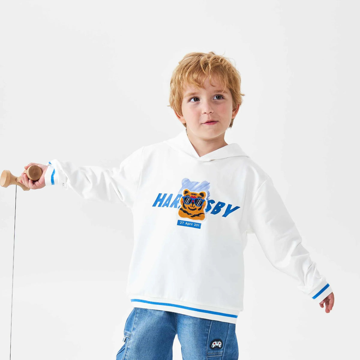 Printed Fashion Pullover For Boys 90 | 24M White 90 | 24M,38.5,67,31, Image