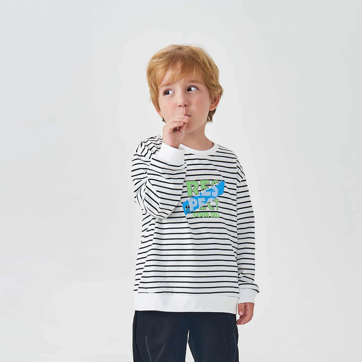 Striped Fashion Pullover For Boys 90 | 24M Black Stripes 90 | 24M,39,66.4,31, Image