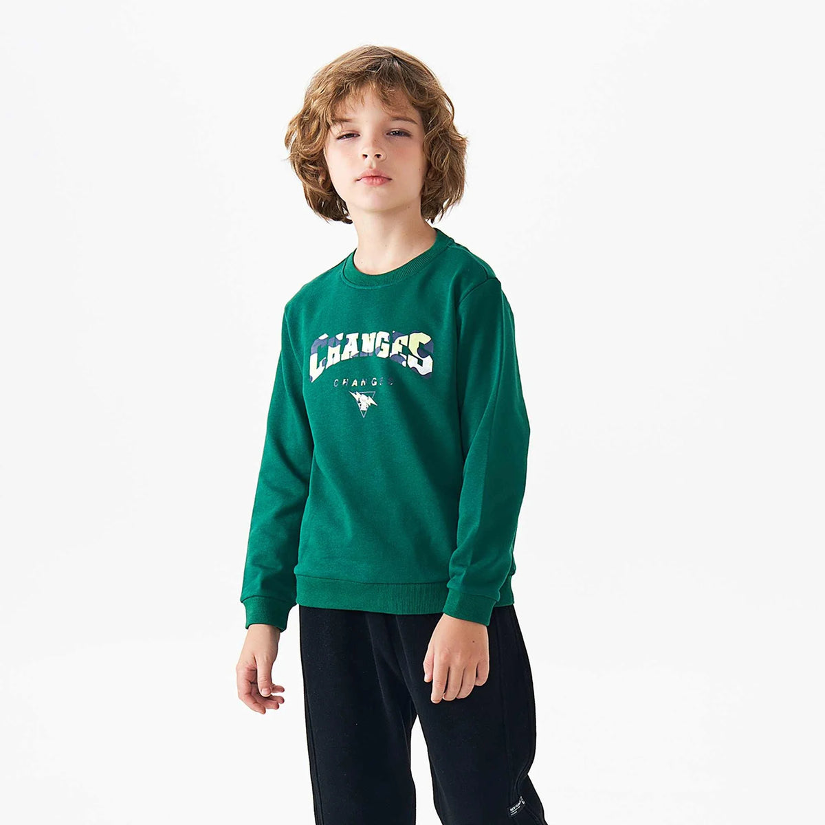 Printed Fashion Pullover For Boys 100 | 3Y Green 100 | 3Y,40.6,67.2,35.5, Image