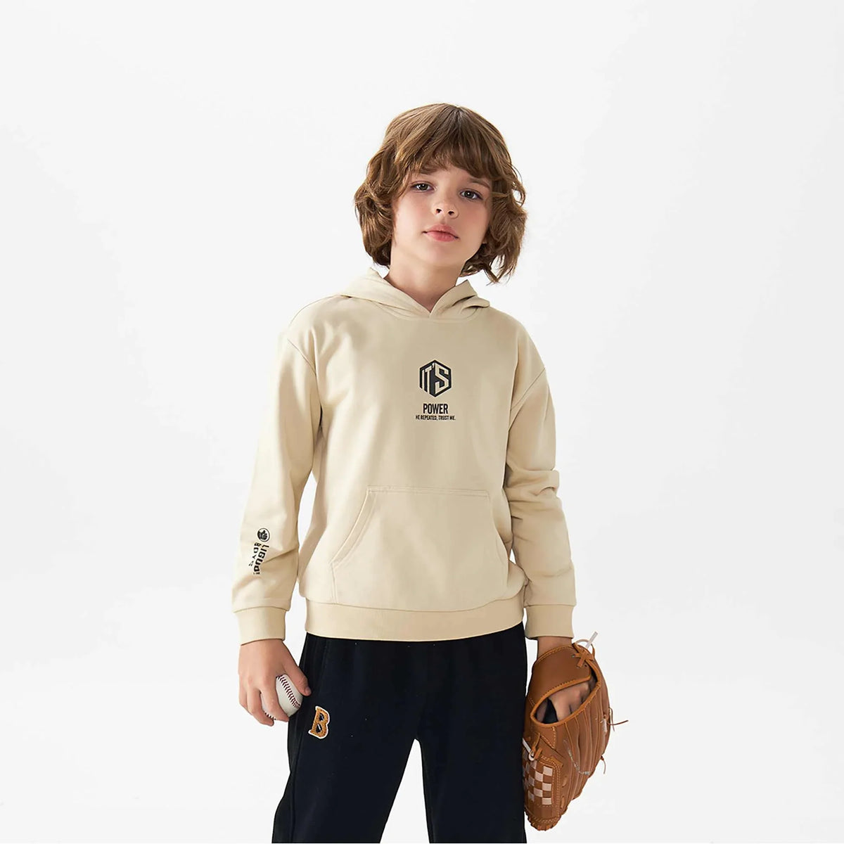 Printed Fashion Pullover For Boys 100 | 3Y Dark Beige 100 | 3Y,40.6,70.4,32, Image