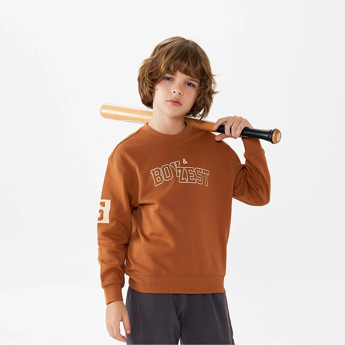 Printed Fashion Pullover For Boys 100 | 3Y Brown 100 | 3Y,40.6,69.8,32.5, Image