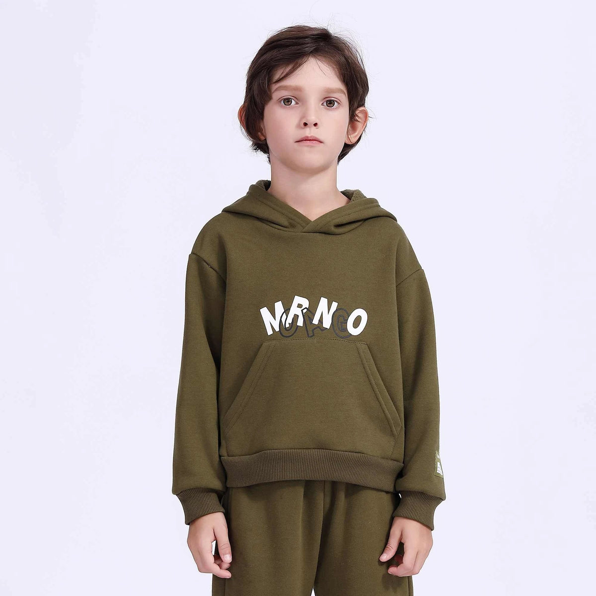 Printed Basic Pullover For Boys 100 | 3Y Army Green 100 | 3Y,38.5,75,30.8, Image