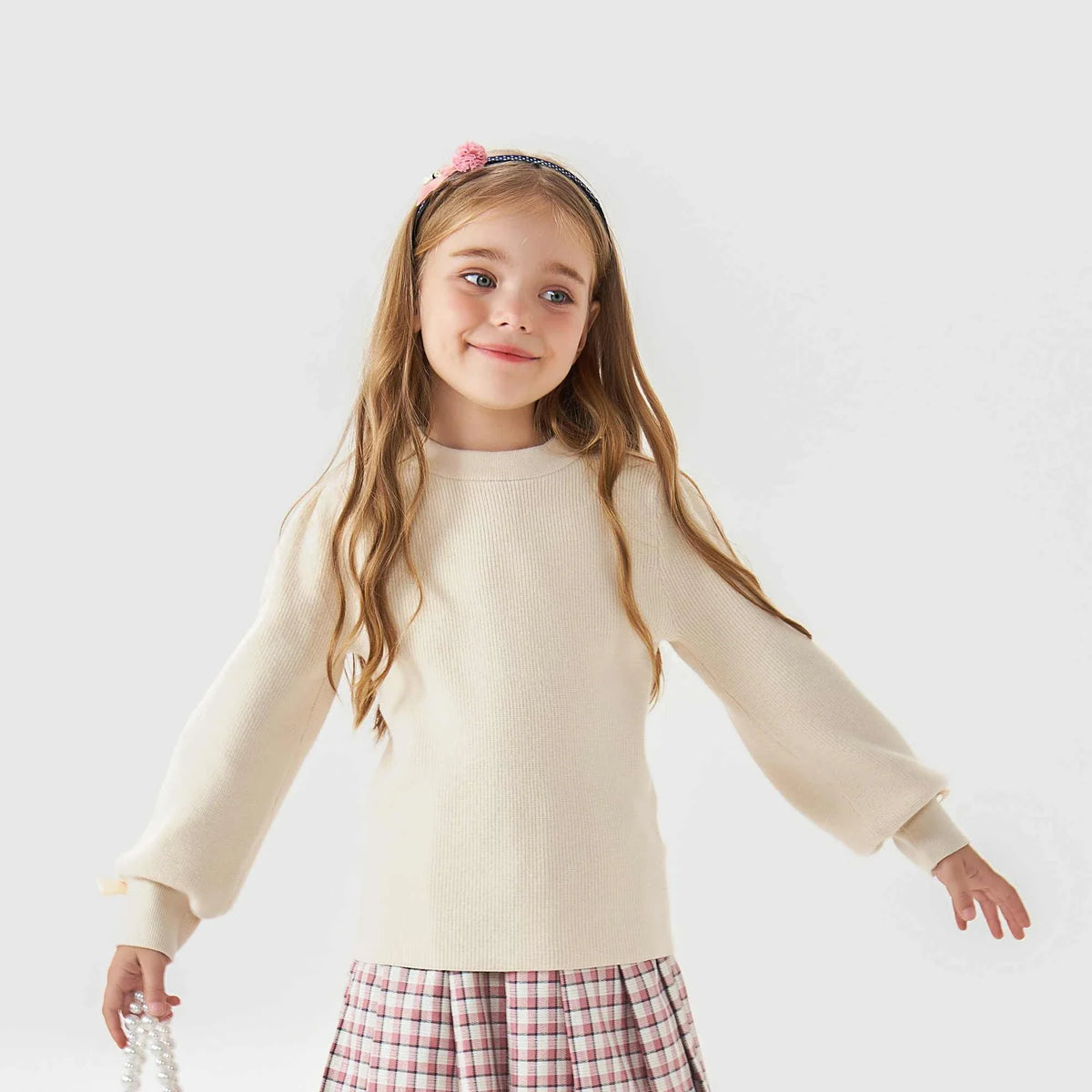 Plain Fashion Sweater For Girls 90 | 24M Beige 90 | 24M,38,55,35, Image