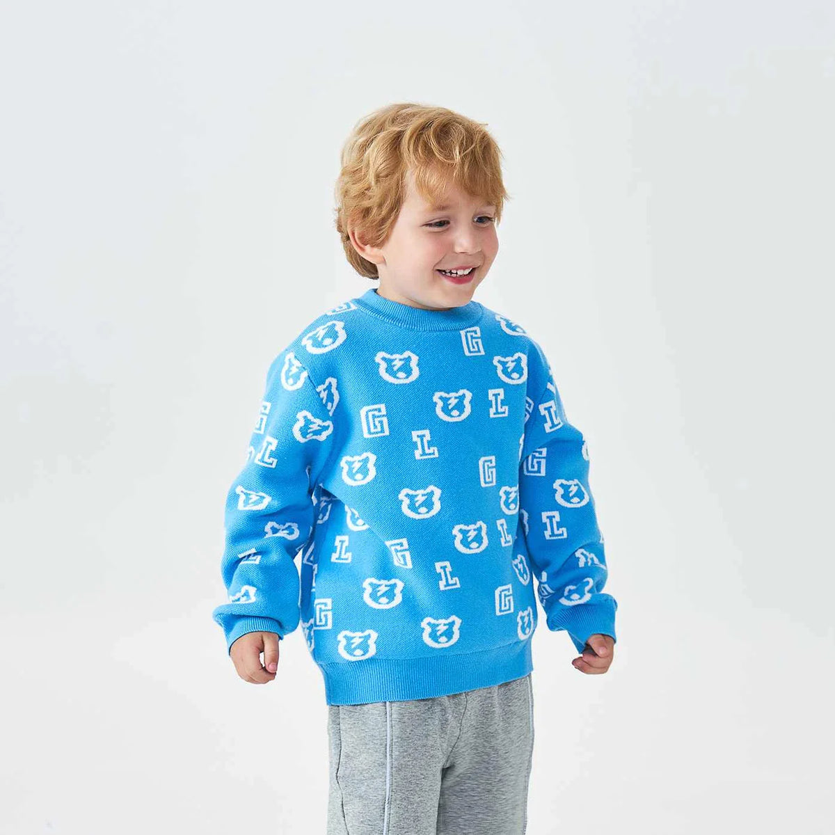 prominent print fashion sweater for boys image