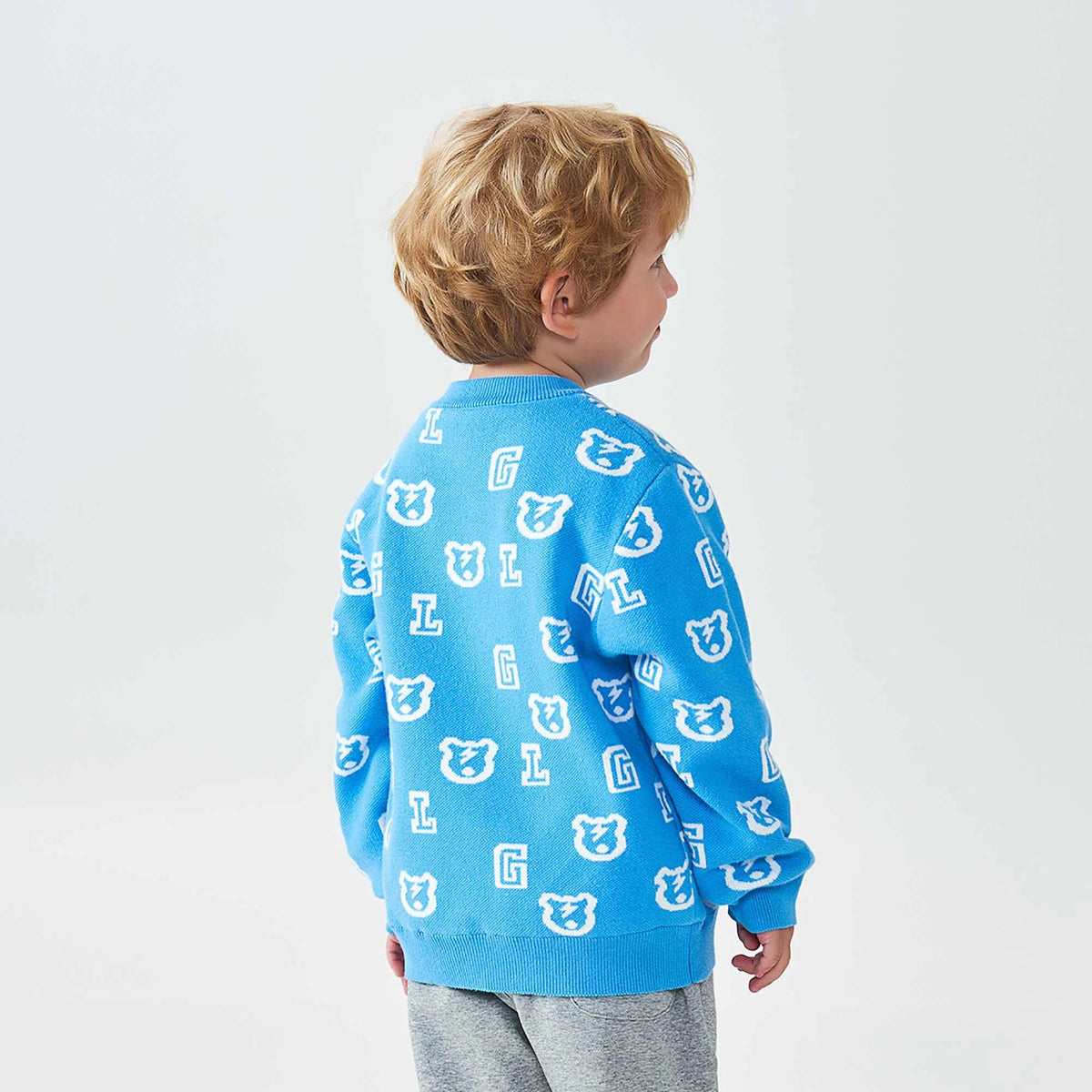 prominent print fashion sweater for boys image