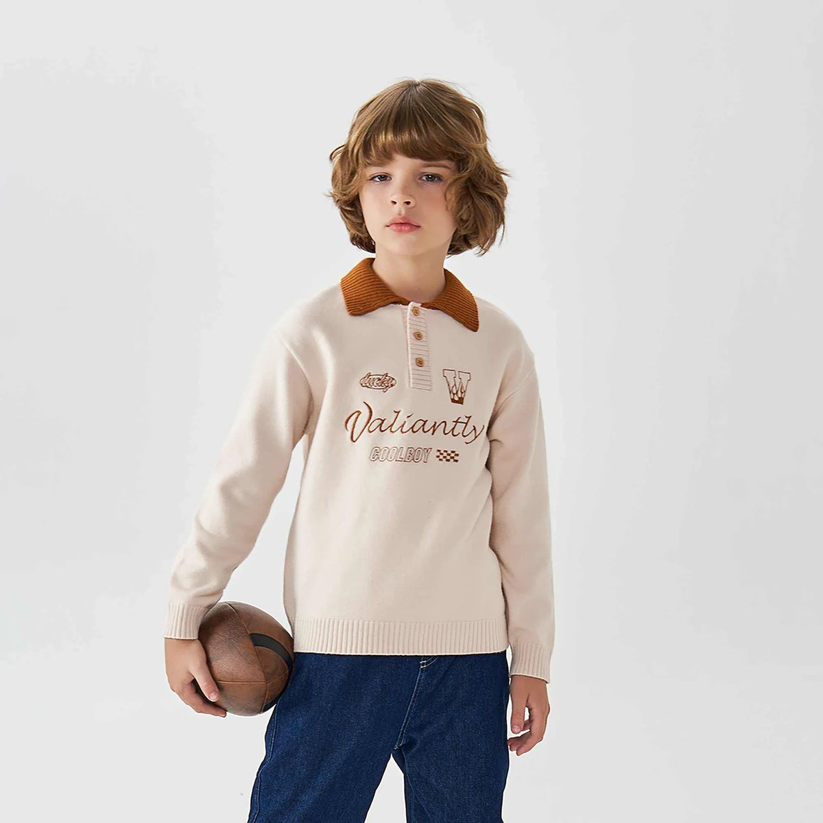 embroidery fashion sweater for boys image