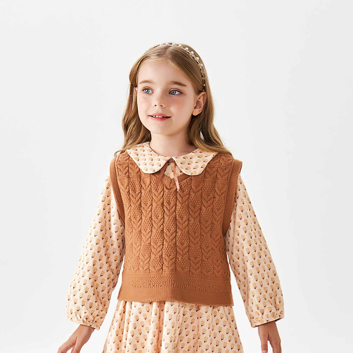 Jacquard Fashion Waistcoat For Girls