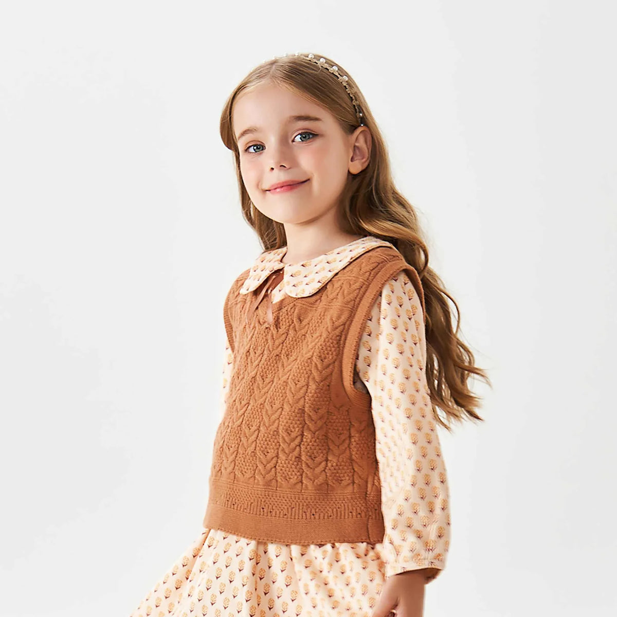 Jacquard Fashion Waistcoat For Girls